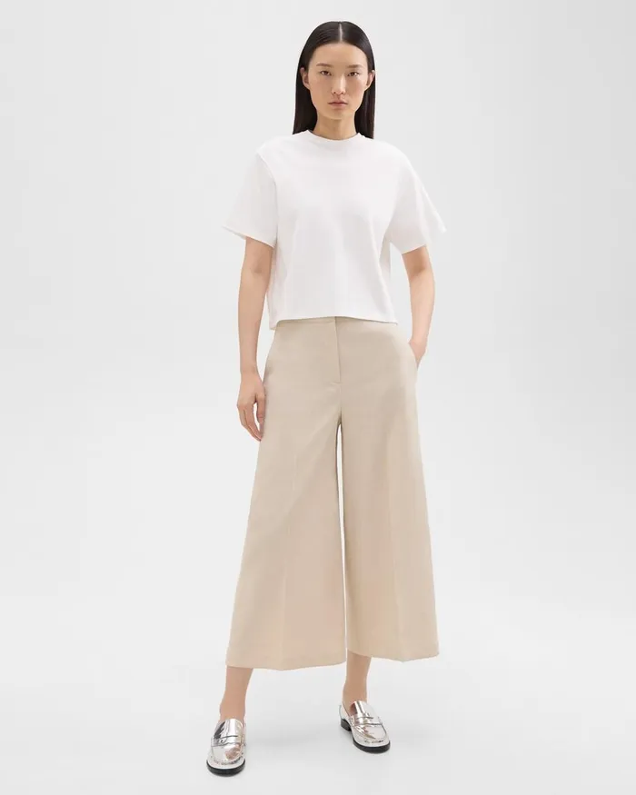 Women Theory TShirts Tank Tops Boxy Tee In Cotton Jersey White