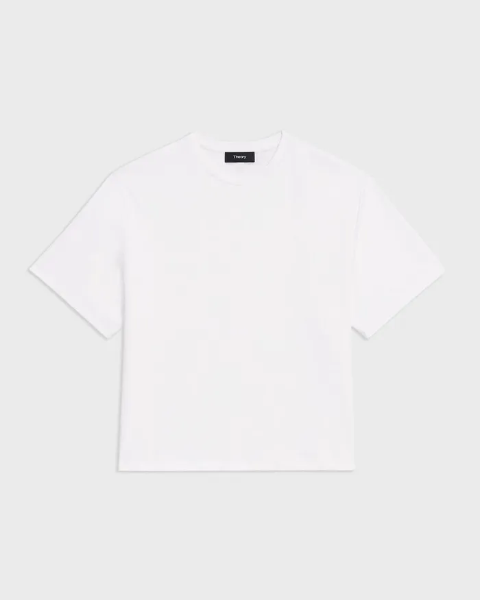 Women Theory TShirts Tank Tops Boxy Tee In Cotton Jersey White