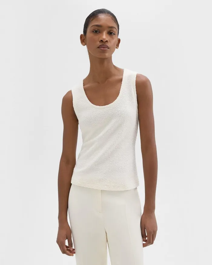 Women Theory TShirts Tank Tops Tiny Tank In Boucleacute Jersey Ivory