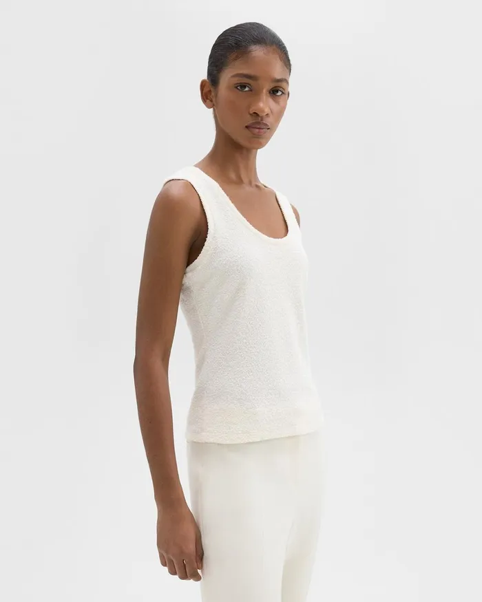 Women Theory TShirts Tank Tops Tiny Tank In Boucleacute Jersey Ivory