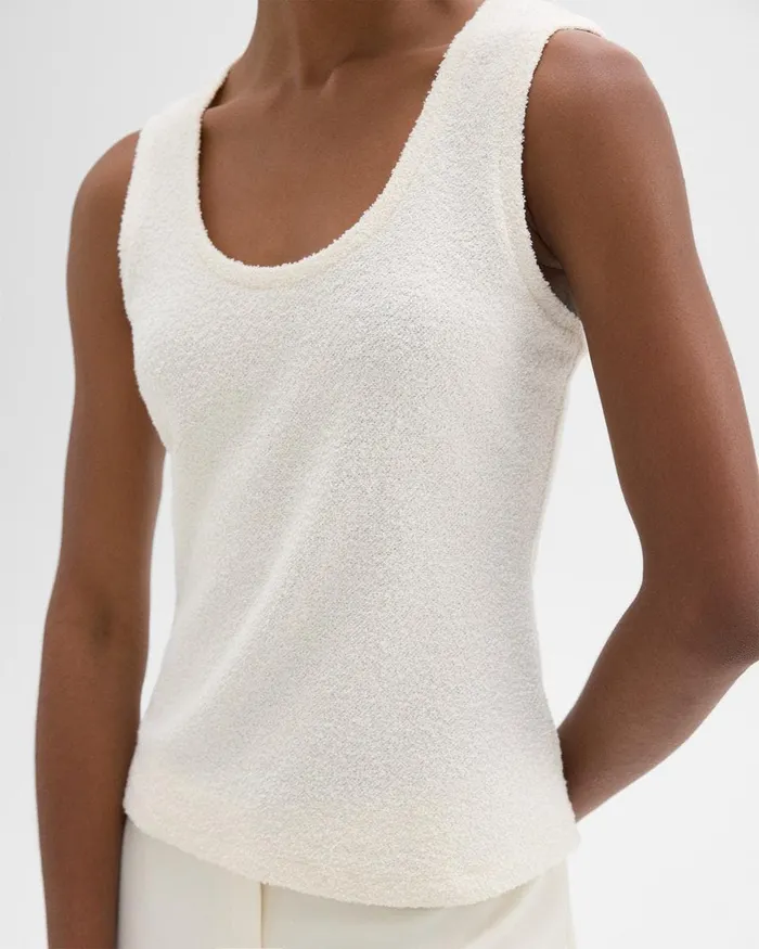 Women Theory TShirts Tank Tops Tiny Tank In Boucleacute Jersey Ivory