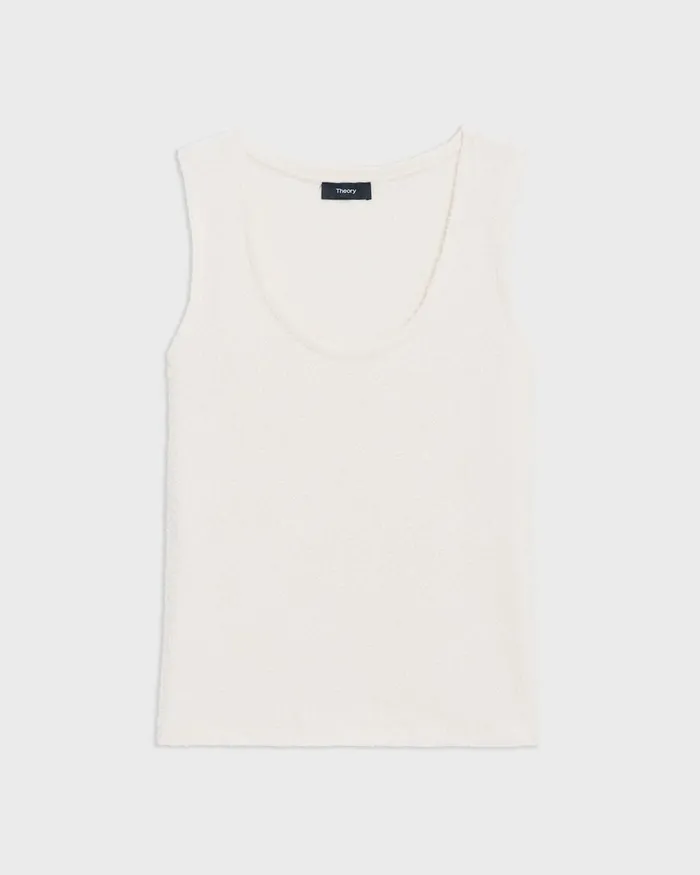 Women Theory TShirts Tank Tops Tiny Tank In Boucleacute Jersey Ivory