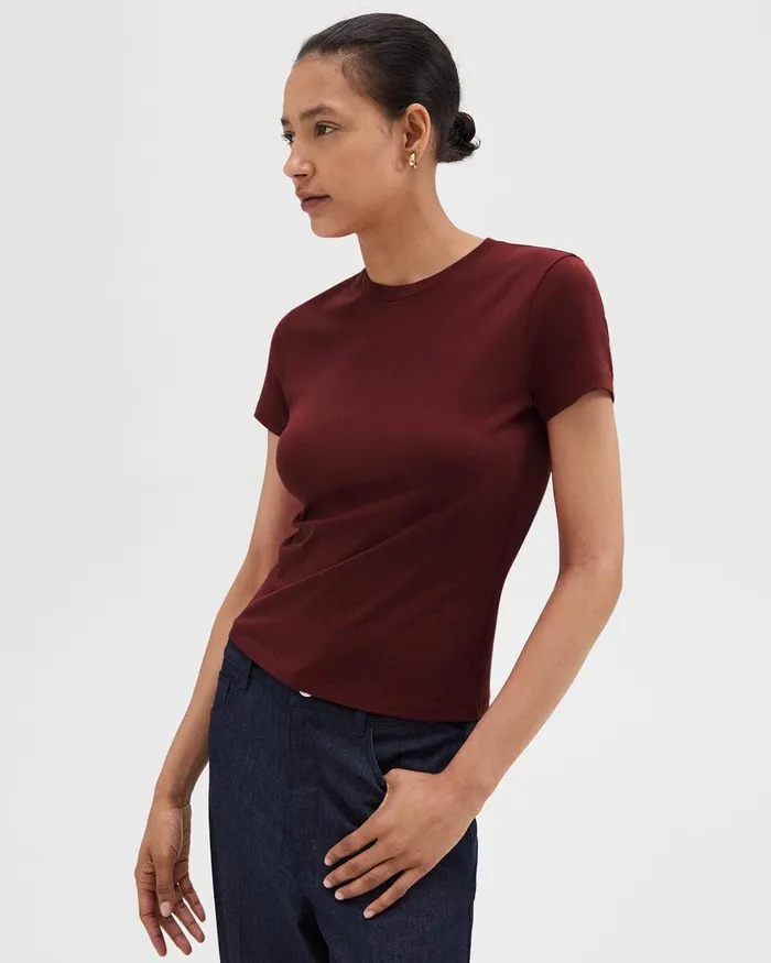 Women Theory TShirts Tank Tops Tiny Tee In Organic Cotton Cordovan