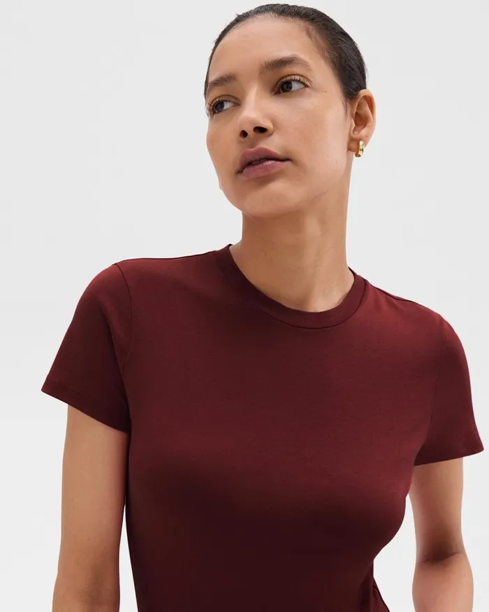 Women Theory TShirts Tank Tops Tiny Tee In Organic Cotton Cordovan
