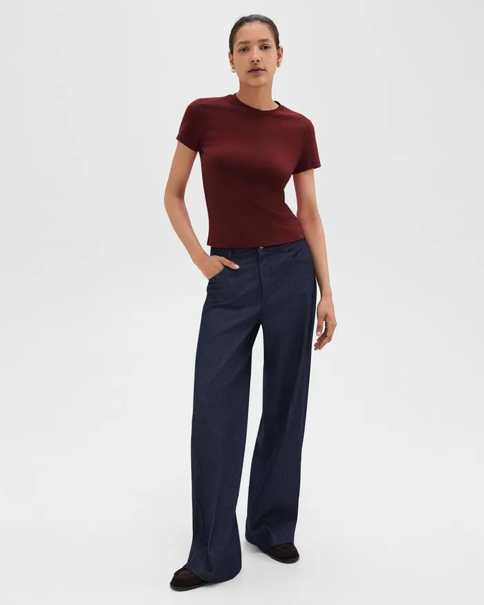 Women Theory TShirts Tank Tops Tiny Tee In Organic Cotton Cordovan