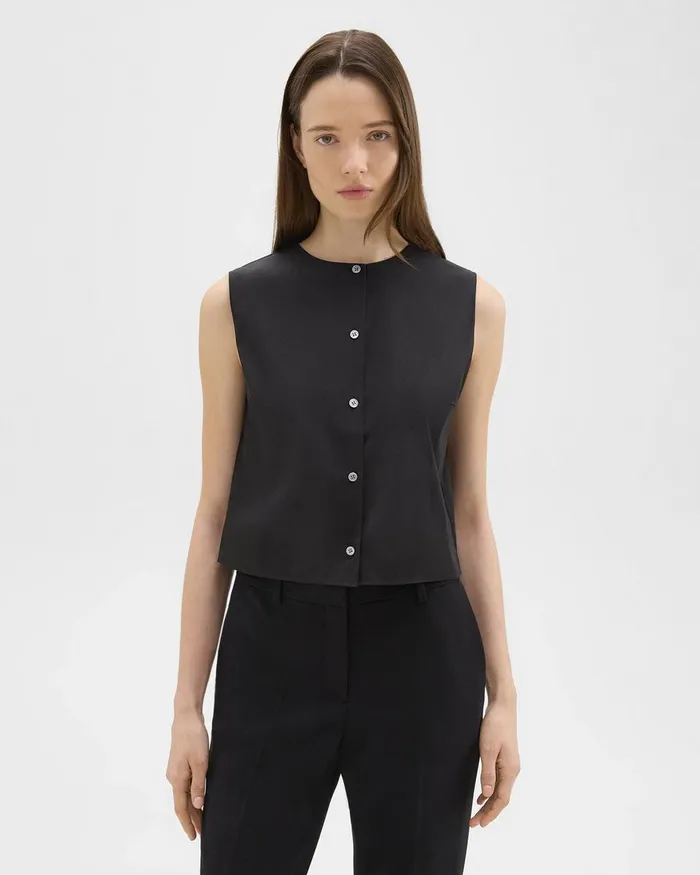 Women Theory Tops Shell Top In Good Cotton Black