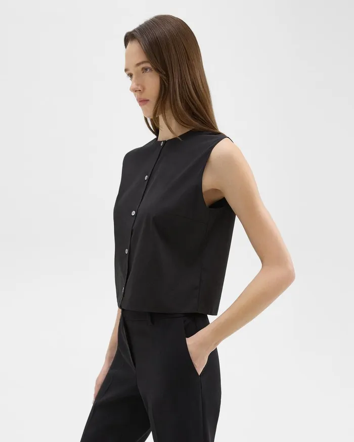 Women Theory Tops Shell Top In Good Cotton Black