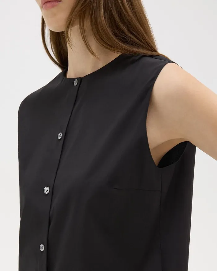 Women Theory Tops Shell Top In Good Cotton Black