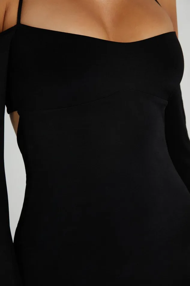 Women Tia Slinky Off Shoulder Maxi Dress 8211 Black Black Meshki Maxi Dresses