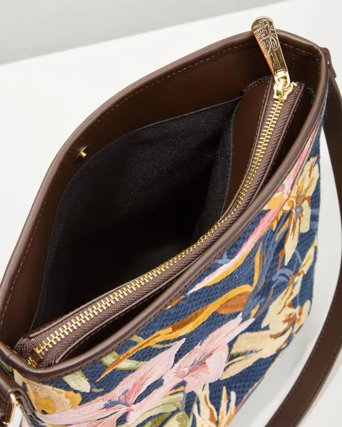 Women Tommy Bahama Handbags and Clutches Embroidered Crossbody Multi Floral Navy Women Tommy Bahama Handbags and Clutches Embroidered Crossbody Multi Floral Navy