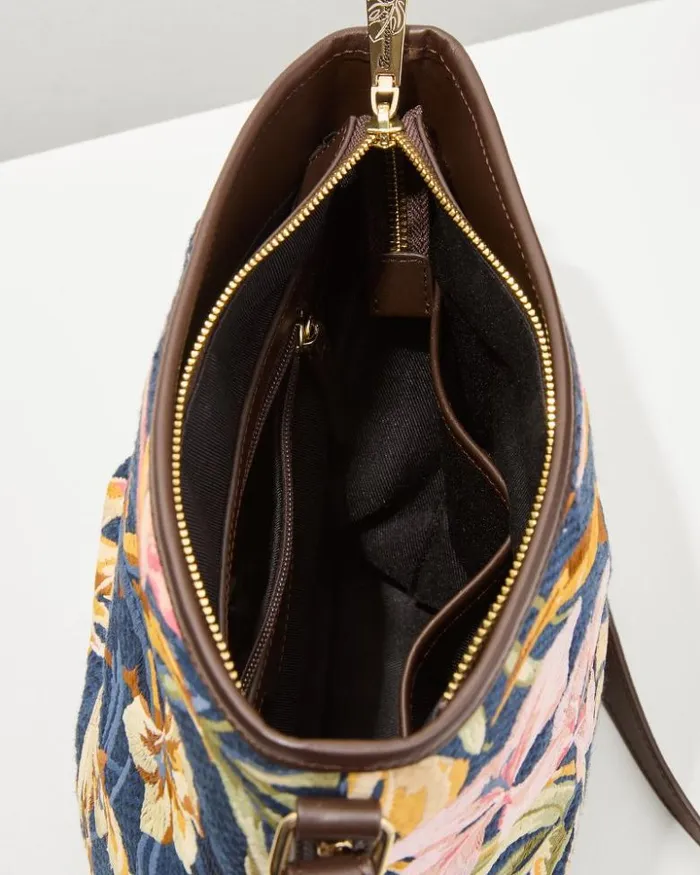 Women Tommy Bahama Handbags and Clutches Embroidered Crossbody Multi Floral Navy Women Tommy Bahama Handbags and Clutches Embroidered Crossbody Multi Floral Navy