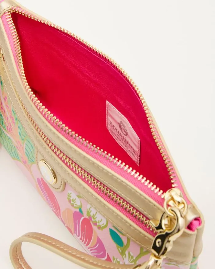 Women Tommy Bahama Handbags and Clutches Flamingo Pineapple Tassel Wristlet Pink Multi