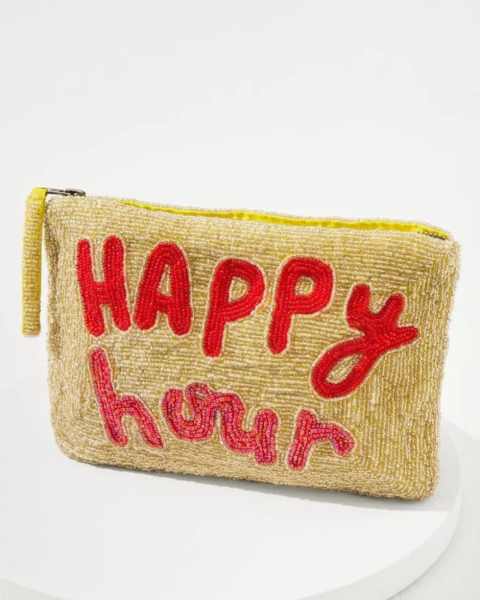 Women Tommy Bahama Handbags and Clutches Happy Hour Beaded Clutch Gold