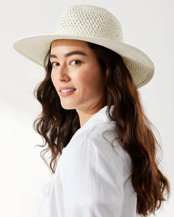 Women Tommy Bahama Hats and Caps Luxe Vented Packable Hat Bleach