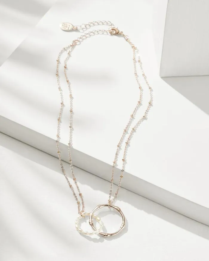 Women Tommy Bahama Jewelry Island Essence Rose Gold DoubleLoop Necklace Rose Gold