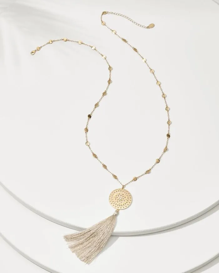 Women Tommy Bahama Jewelry Madeira Tassel Pendant Necklace Gold