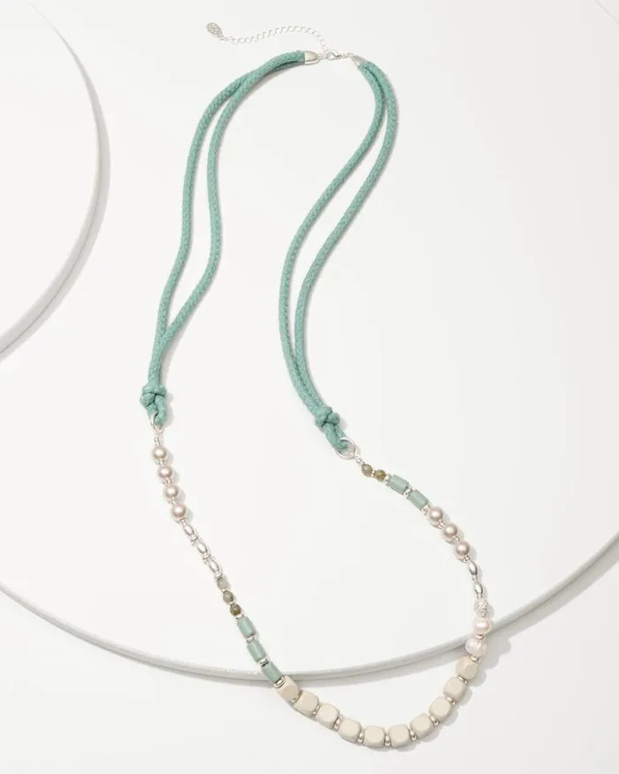 Women Tommy Bahama Jewelry Marco Island Mixed Materials Necklace Silver