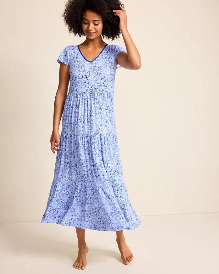 Women Tommy Bahama Sleepwear Jersey ShortSleeve Maxi Sleep Dress Periwinkle Women Tommy Bahama Sleepwear Jersey ShortSleeve Maxi Sleep Dress Periwinkle