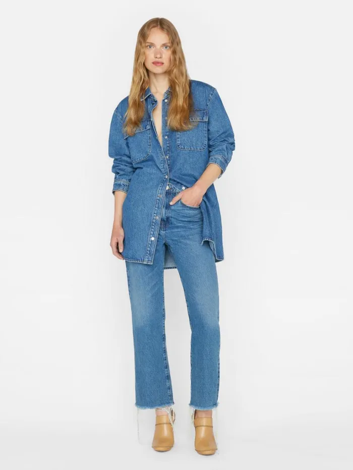 Women Tops and Blouses FRAME A Line Shirt Dress 8212 Brisk