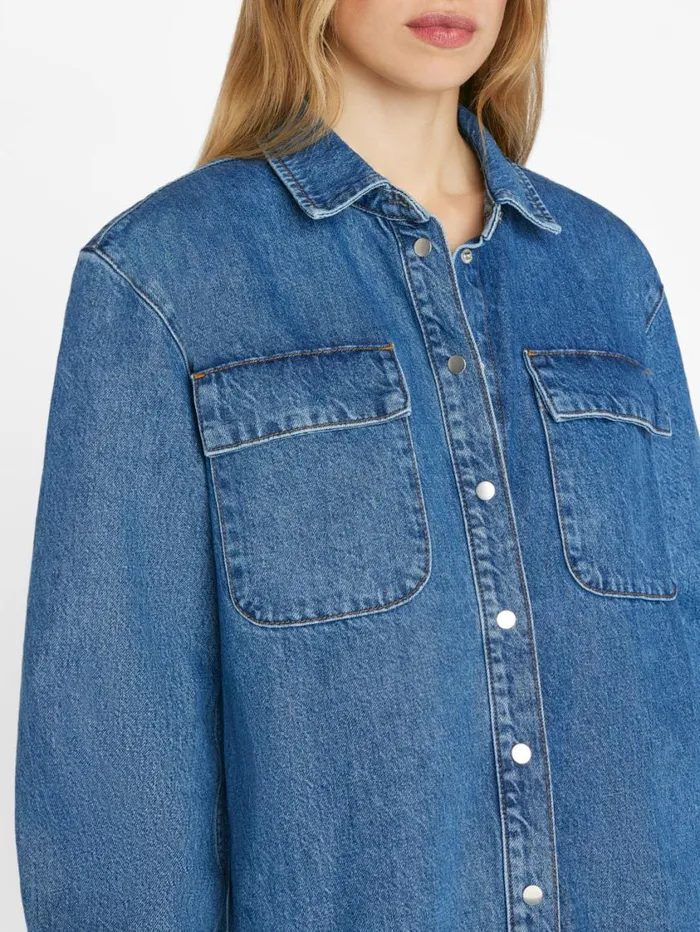 Women Tops and Blouses FRAME A Line Shirt Dress 8212 Brisk