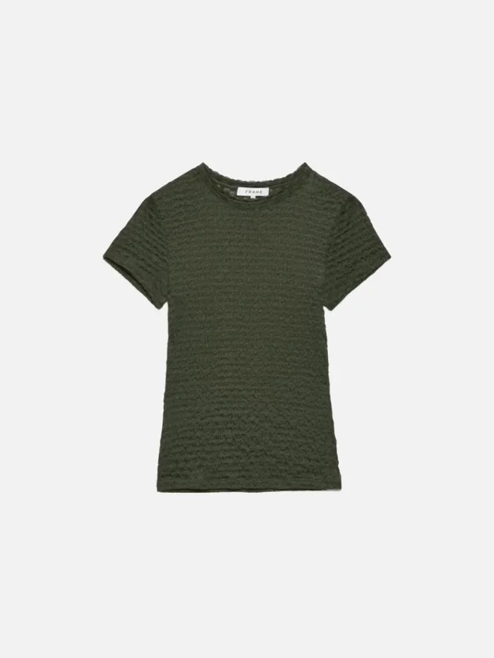 Women Tops and Blouses FRAME Mesh Lace Baby Tee 8212 Surplus
