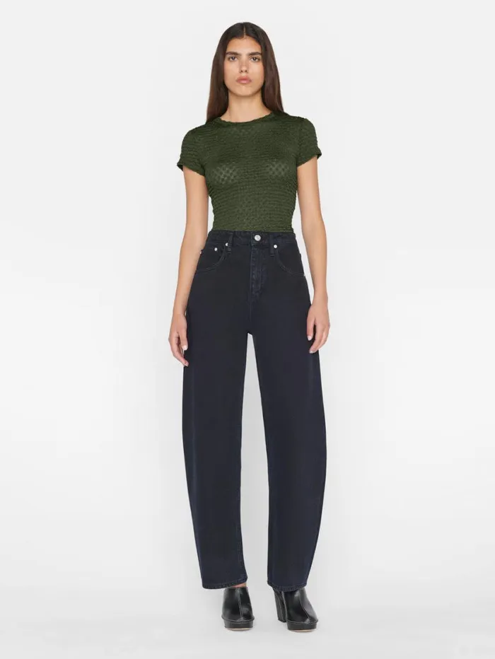 Women Tops and Blouses FRAME Mesh Lace Baby Tee 8212 Surplus