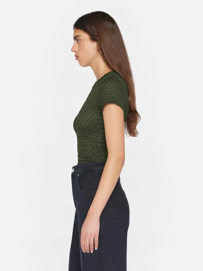 Women Tops and Blouses FRAME Mesh Lace Baby Tee 8212 Surplus