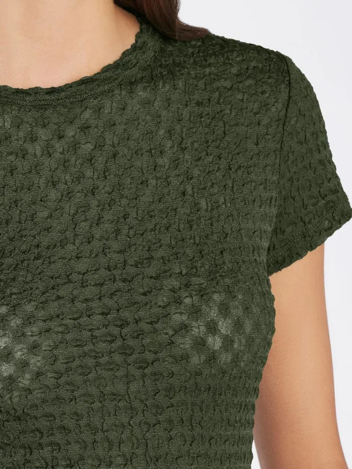 Women Tops and Blouses FRAME Mesh Lace Baby Tee 8212 Surplus