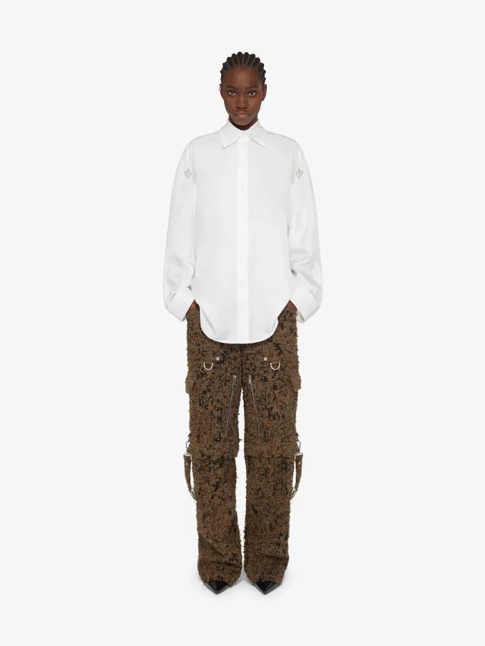 Women Tops and Shirts Givenchy Shirt In Silk With Crystals White
