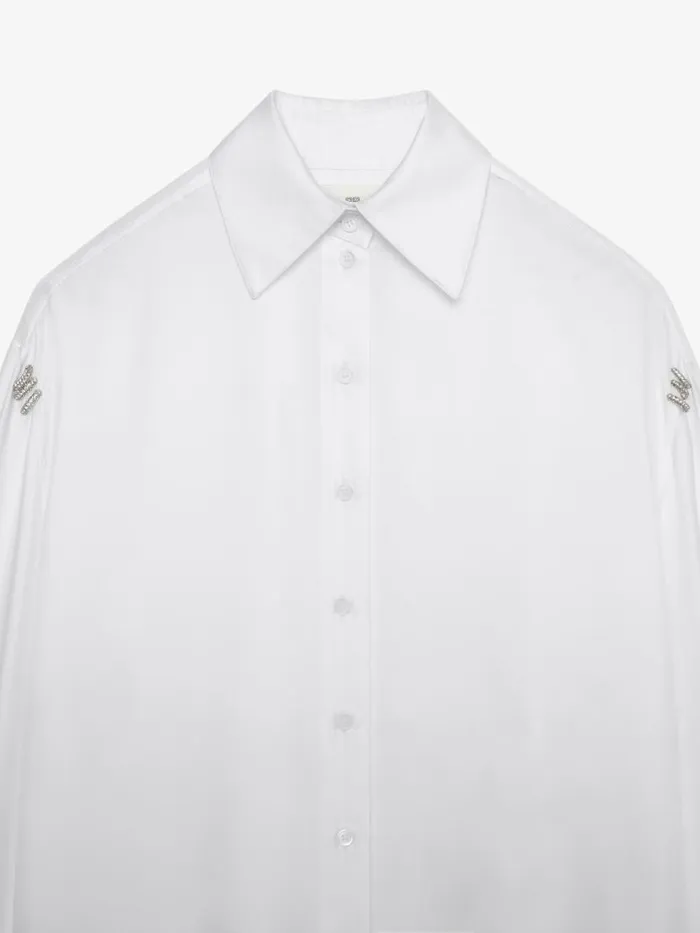 Women Tops and Shirts Givenchy Shirt In Silk With Crystals White