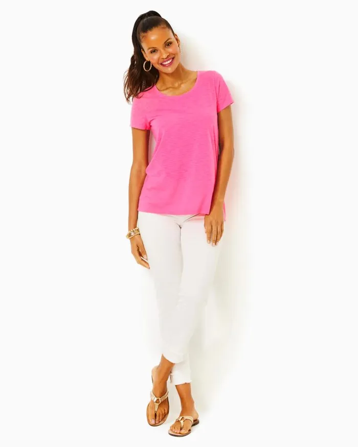 Women Tops Lilly Pulitzer Etta Scoopneck Top Roxie Pink Women Tops Lilly Pulitzer Etta Scoopneck Top Roxie Pink