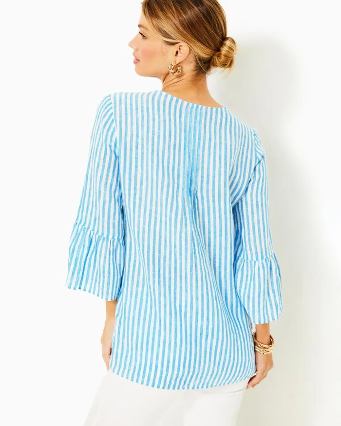 Women Tops Lilly Pulitzer Hollie Linen Tunic Spearmint Blossom Views Women Tops Lilly Pulitzer Hollie Linen Tunic Spearmint Blossom Views