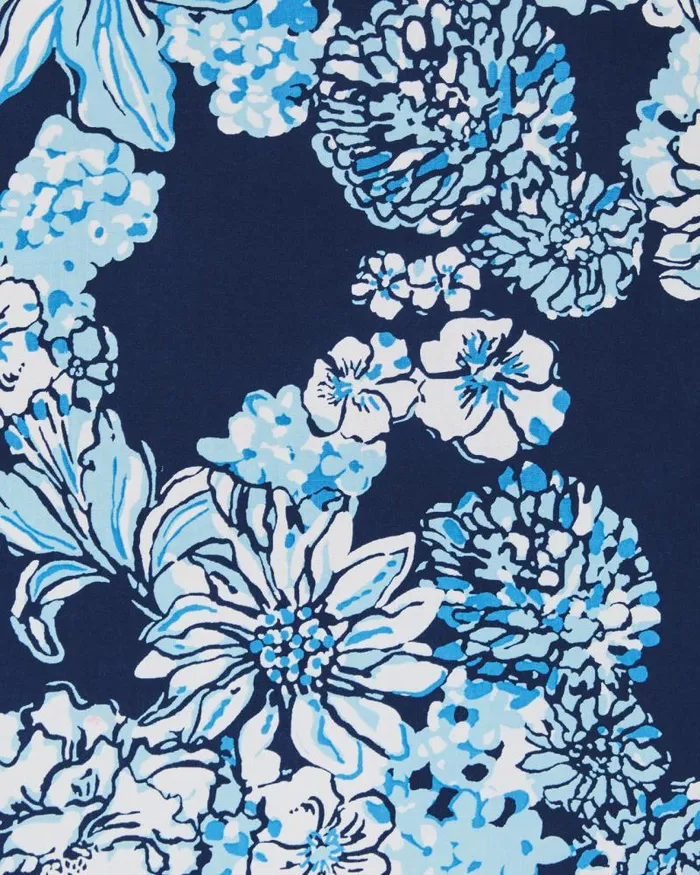 Women Tops Lilly Pulitzer Iona Sleeveless Top Low Tide Navy Bouquet All Day Engineered Woven Top Women Tops Lilly Pulitzer Iona Sleeveless Top Low Tide Navy Bouquet All Day Engineered Woven Top