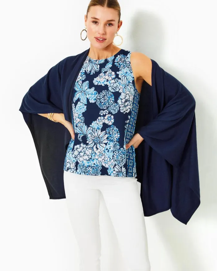 Women Tops Lilly Pulitzer Iona Sleeveless Top Low Tide Navy Bouquet All Day Engineered Woven Top Women Tops Lilly Pulitzer Iona Sleeveless Top Low Tide Navy Bouquet All Day Engineered Woven Top
