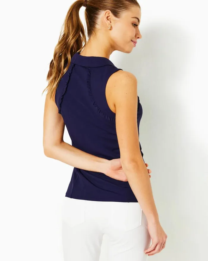 Women Tops Lilly Pulitzer UPF 50 Luxletic Martina Polo Top True Navy