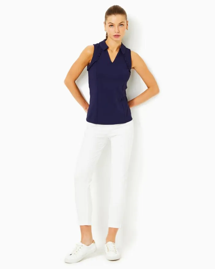 Women Tops Lilly Pulitzer UPF 50 Luxletic Martina Polo Top True Navy