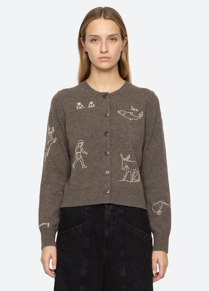 Women Tops Sea New York Demi Cardigan Gray