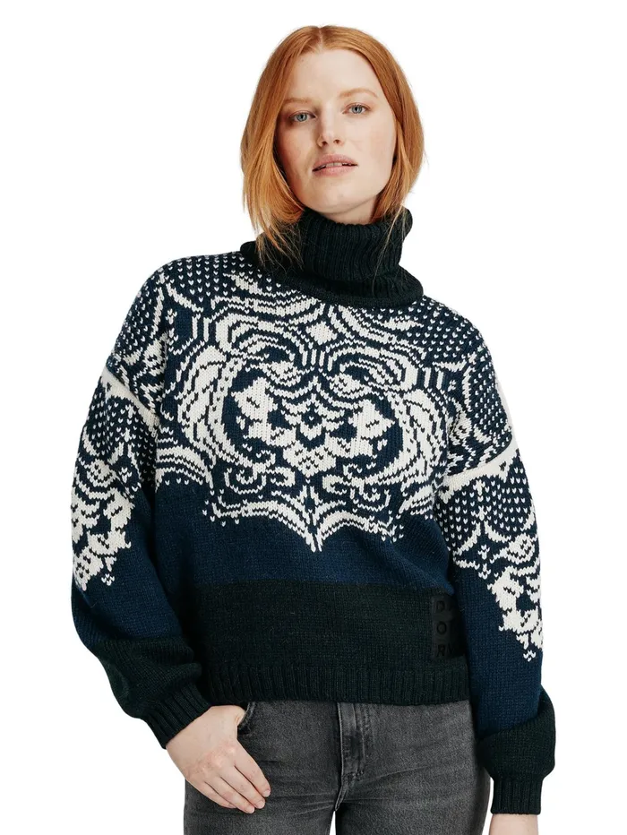 Women Turtleneck Dale Of Norway Blomdalen Sweater 8211 Alpacamerino