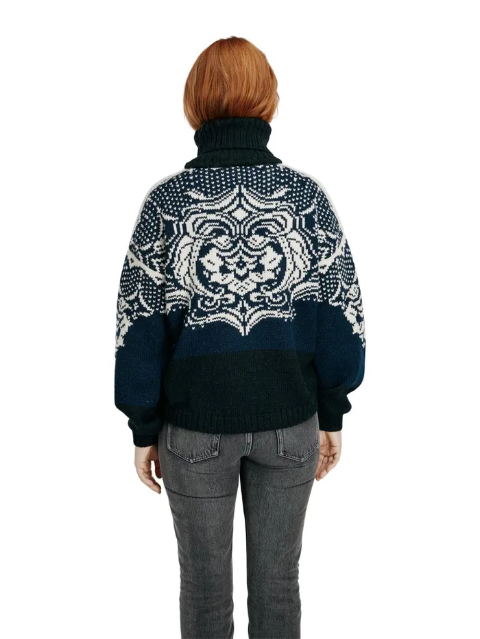 Women Turtleneck Dale Of Norway Blomdalen Sweater 8211 Alpacamerino