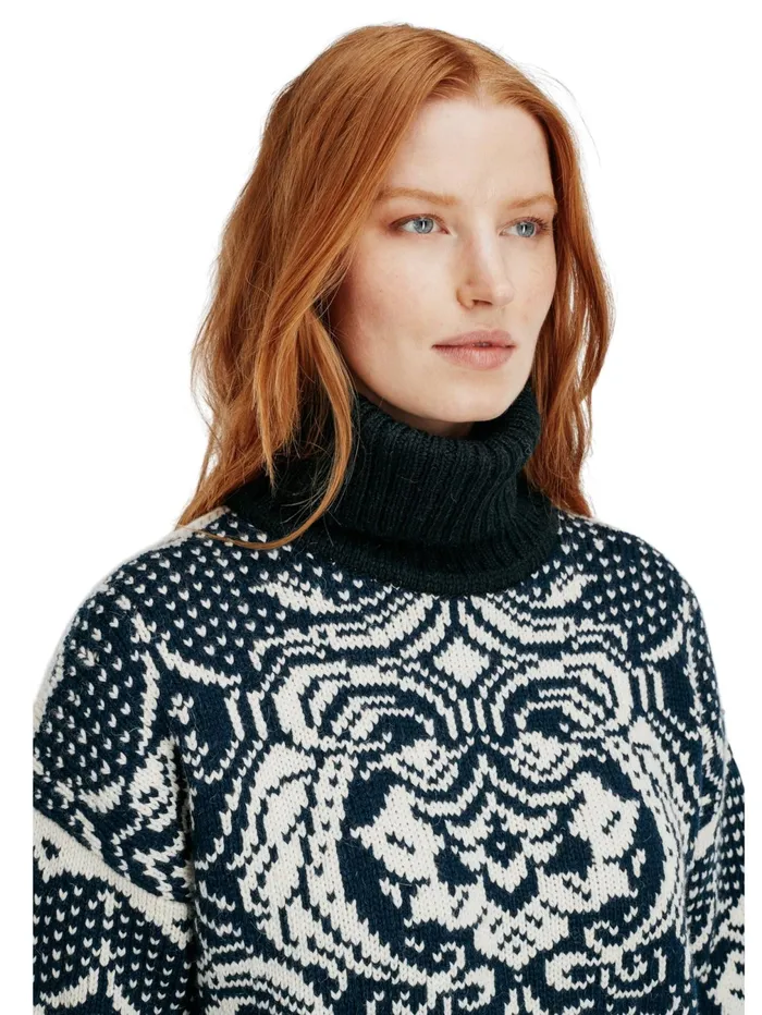Women Turtleneck Dale Of Norway Blomdalen Sweater 8211 Alpacamerino