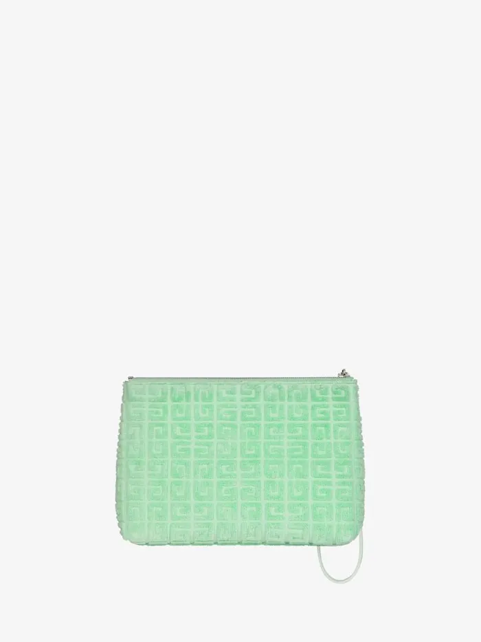 Women Wallets and Card Holders Givenchy GIVENCHY Travel Pouch In 4G Cotton Towelling Aqua Green Women Wallets and Card Holders Givenchy GIVENCHY Travel Pouch In 4G Cotton Towelling Aqua Green