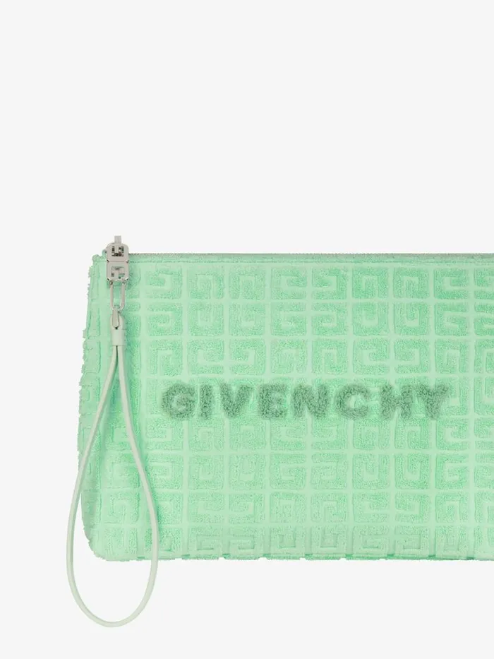 Women Wallets and Card Holders Givenchy GIVENCHY Travel Pouch In 4G Cotton Towelling Aqua Green Women Wallets and Card Holders Givenchy GIVENCHY Travel Pouch In 4G Cotton Towelling Aqua Green