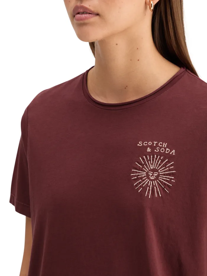 Women WASHED WITH CHEST ARTWORK RELAXED FIT TSHIRT Washed Sage Scotch and Soda Tops and TShirts Women WASHED WITH CHEST ARTWORK RELAXED FIT TSHIRT Washed Sage Scotch and Soda Tops and TShirts