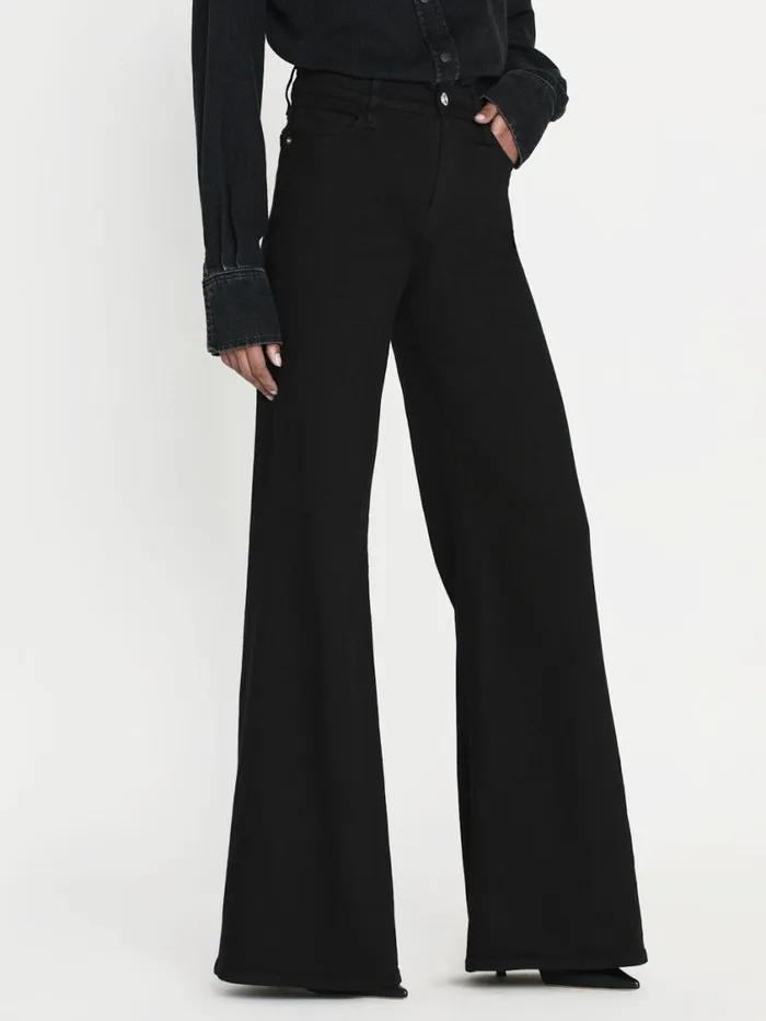 Women Wide Leg FRAME Le Palazzo 8212 Film Noir Women Wide Leg FRAME Le Palazzo 8212 Film Noir