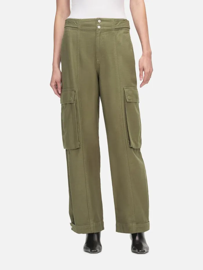 Women Wide Leg FRAME Wide Leg Cargo 8212 Poblano