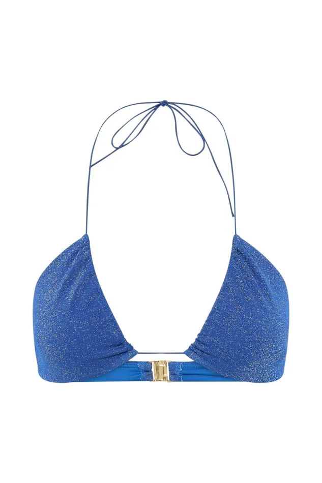 Women Willow Ruched Drawstring Bikini Top 8211 Cobalt Sparkle Cobaltsparkle Meshki Swimwear