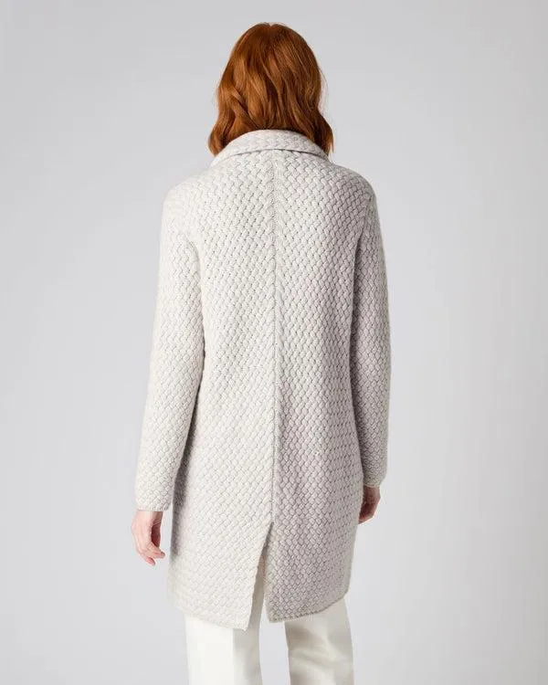 Women Women039s Basketweave Double Breasted Cashmere CoatIn Pebble Grey Pebble Grey NPeal Coats and Jackets