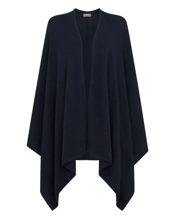 Women Women039s Cashmere Knitted CapeIn Navy Blue Navy Blue NPeal Capes and Ponchos