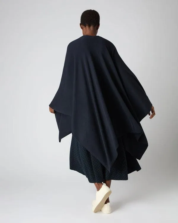Women Women039s Cashmere Knitted CapeIn Navy Blue Navy Blue NPeal Capes and Ponchos