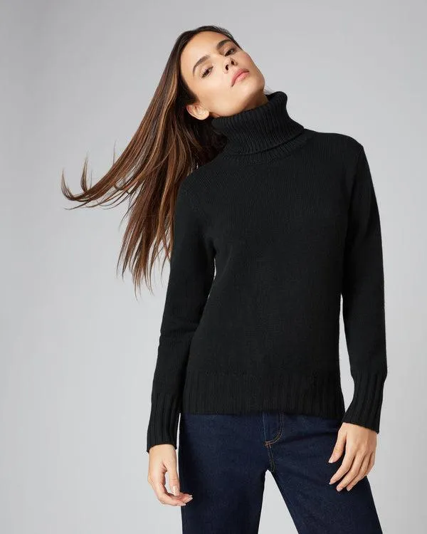 Women Women039s Chunky Turtle Neck Cashmere SweaterIn Black Black NPeal Turtle Necks